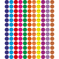 Set 286 stickere din hartie, fete zambitoare, multicolor, diametru 1.5 cm