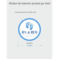 Stickere autoadezive Gender Reveal - It's a boy / It's a girl, pentru petreceri, personalizate în dimensiuni și designuri variate