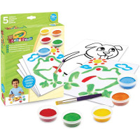 Set pictura Crayola Mini Kids, 5 culori, 1 pensula, 20 coli pentru desen