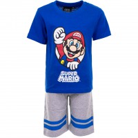 Set pijama pentru copii - Super Mario, compusa din tricou si pantaloni scurti, marimea 104, 4 ani