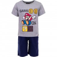 Set pijama pentru copii, Super Mario, Game On, tricou si pantaloni scurti, multicolor, marimea 104, 4 ani