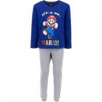 Set pijama pentru copii Super Mario, It's-a me Mario, bluza si pantaloni lungi, multicolor, marimea 110, 5 ani