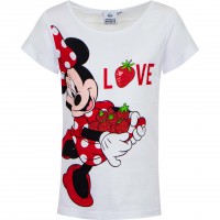 Tricou copii Disney - Minnie Mouse, bumbac, marimea 116, 6 ani, alb