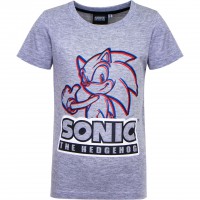 Tricou copii Sonic The Hedgehog, bumbac, marimea 104, 4 ani, gri