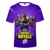 Tricou Fortnite, marime L, Unisex, imprimeu multicolor model 2