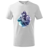 Tricou pentru copii Ghost Soldier, imprimeu multicolor, bumbac 100%, unisex