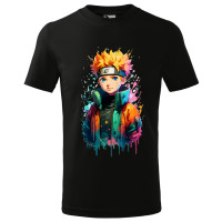 Tricou pentru copii Naruto, imprimeu multicolor, bumbac 100%, unisex, model 2