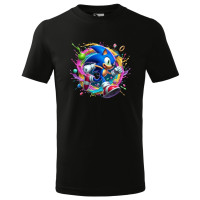 Tricou pentru copii Sonic the Hedgehog, imprimeu multicolor, bumbac 100%, unisex, model 11