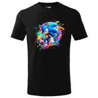 Tricou pentru copii Sonic the Hedgehog, imprimeu multicolor, bumbac 100%, unisex, model 12