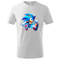 Tricou pentru copii Sonic the Hedgehog, imprimeu multicolor, bumbac 100%, unisex, model 13