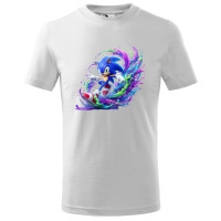 Tricou pentru copii Sonic the Hedgehog, imprimeu multicolor, bumbac 100%, unisex, model 3