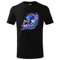 Tricou pentru copii Sonic the Hedgehog, imprimeu multicolor, bumbac 100%, unisex, model 3