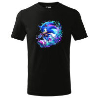 Tricou pentru copii Sonic the Hedgehog, imprimeu multicolor, bumbac 100%, unisex, model 8
