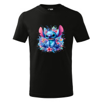 Tricou pentru copii Stitch, imprimeu multicolor, bumbac 100%, unisex