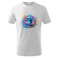 Tricou pentru copii Stitch, imprimeu multicolor, bumbac 100%, unisex, model 3