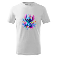 Tricou pentru copii Stitch, imprimeu multicolor, bumbac 100%, unisex, model 4