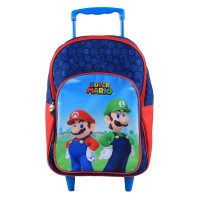 Troler tip ghiozdan copii Super Mario, multicolor, inaltime 47 cm