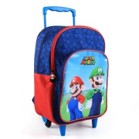 Troler tip ghiozdan copii Super Mario, multicolor, inaltime 47 cm