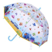 Umbrela copii Pinkfong - Baby Shark, multicolor, material transparent, deschidere manuala