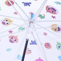 Umbrela copii Pinkfong - Baby Shark, multicolor, material transparent, deschidere manuala