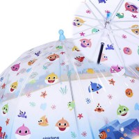 Umbrela copii Pinkfong - Baby Shark, multicolor, material transparent, deschidere manuala